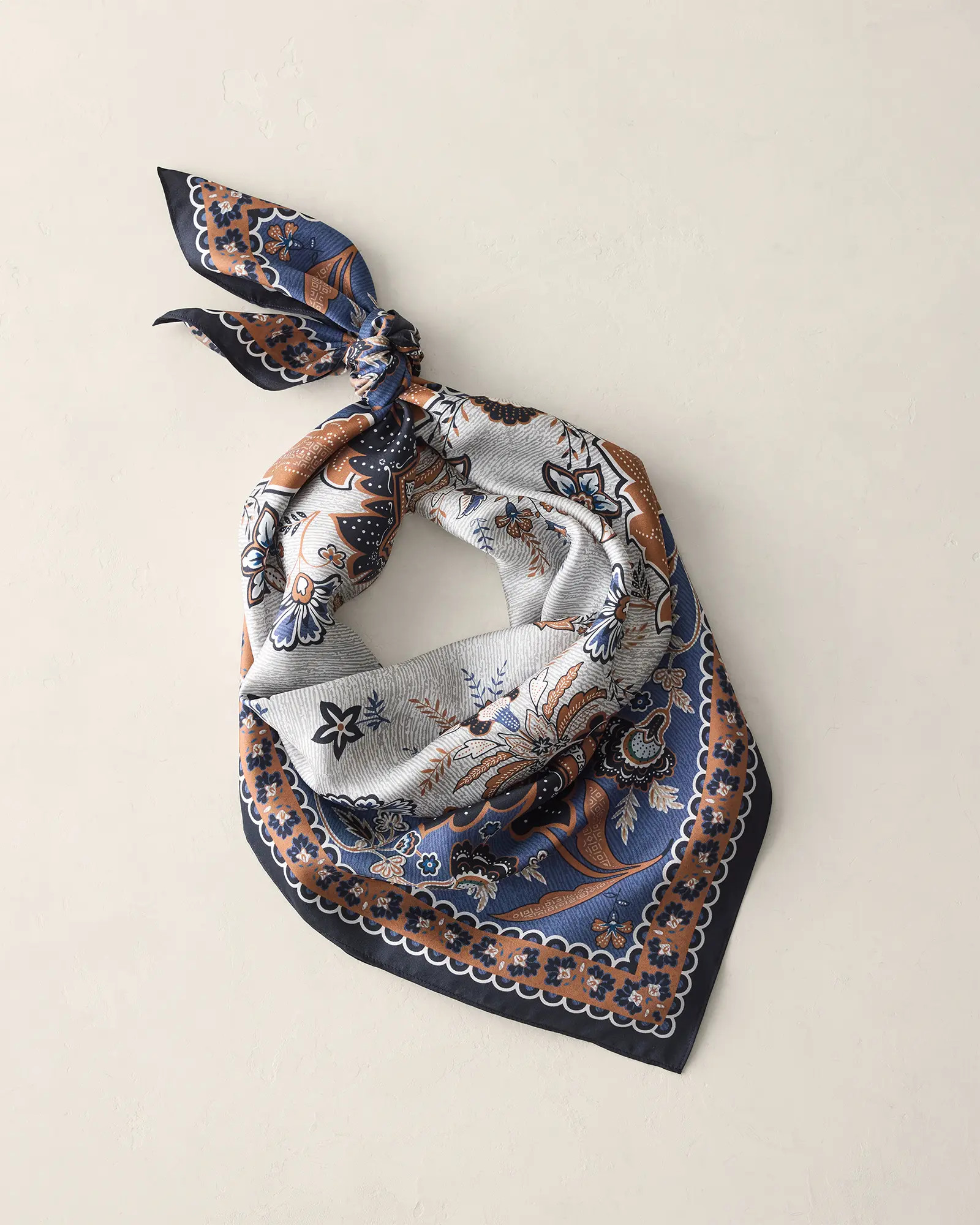 Haven Well Within Whispering Vines Printed Silk Scarf in North Sea Multi at Nordstrom | Nordstrom