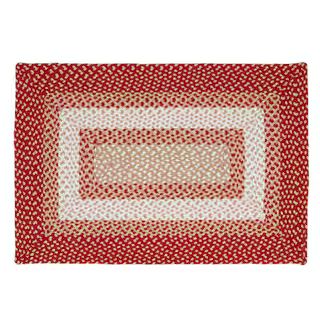 Super Area Rugs Waterbury Rectangle Red and Cream 2 ft. X 3 ft. Cotton Braided Area Rug, Red & Cream | The Home Depot