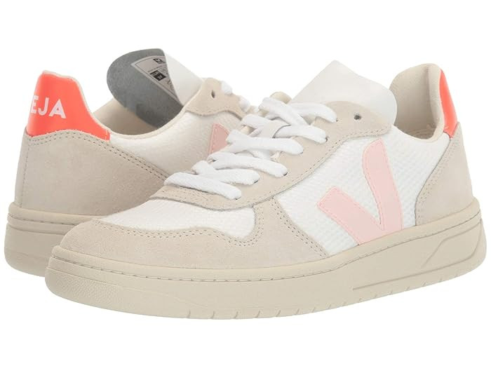 VEJA V-10 (White/Petale/Orange Fluo) Women's Shoes | Zappos