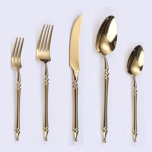 Gold Silverware Set for 8 Modern 40 Piece Flatware Cutlery Utensils Set Durable 18/10 Stainless S... | Amazon (US)