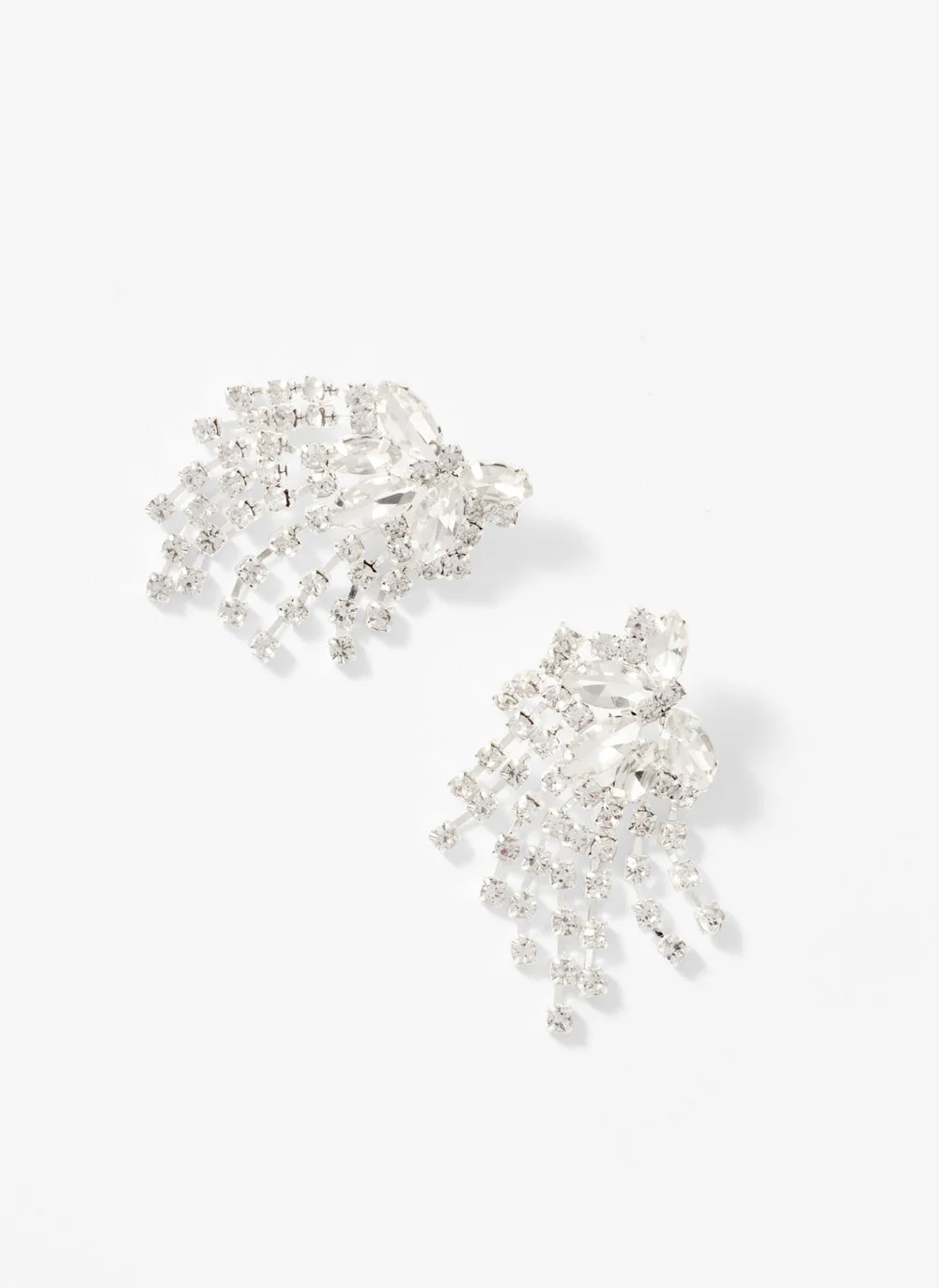 Silver Tone Statement Crystal Earrings | Mint Velvet