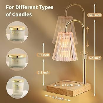 ZXMEAN Candle Warmer Lamp with Dimmer, Electric Candle Warmer for Jar Candles, Bedroom Home Decor... | Amazon (US)