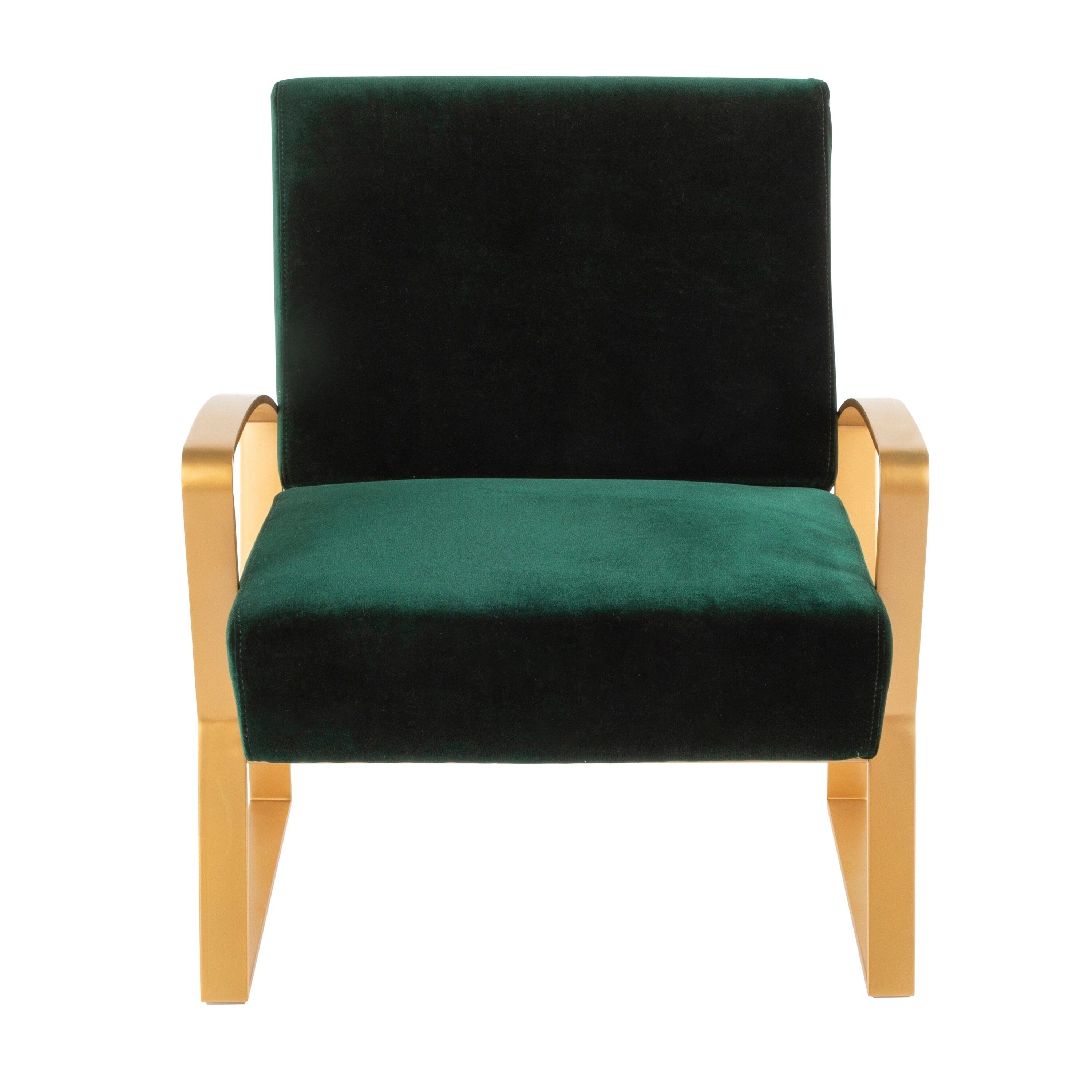 Henley Contemporary-Glam Lounge Chair in Metal and Velvet Fabric - Green | Bed Bath & Beyond