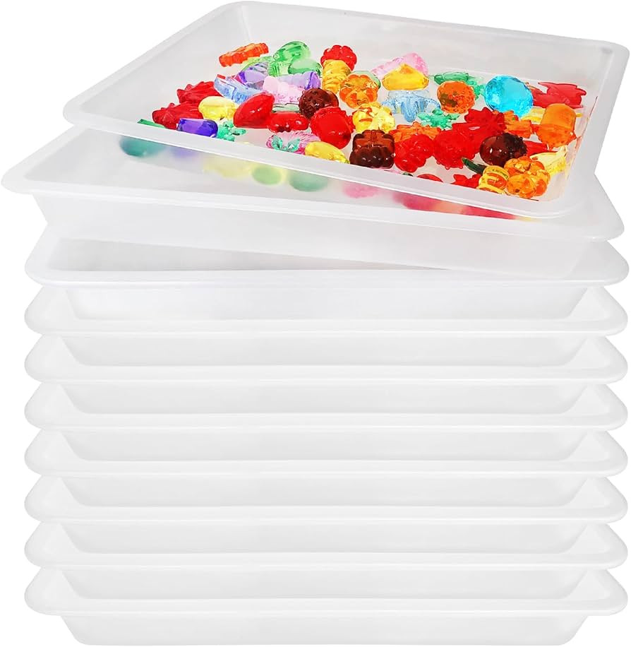 10 Pcs Activity Plastic Art Trays,Stackable Craft Tray,Flat Storage Tray,Serving Organizer Tray f... | Amazon (US)