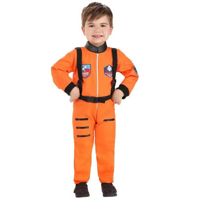 HalloweenCostumes.com 2T/4T   Toddler Classic Orange Astronaut Costume, Spacesuit for Children, Black/Blue/Orange | Target