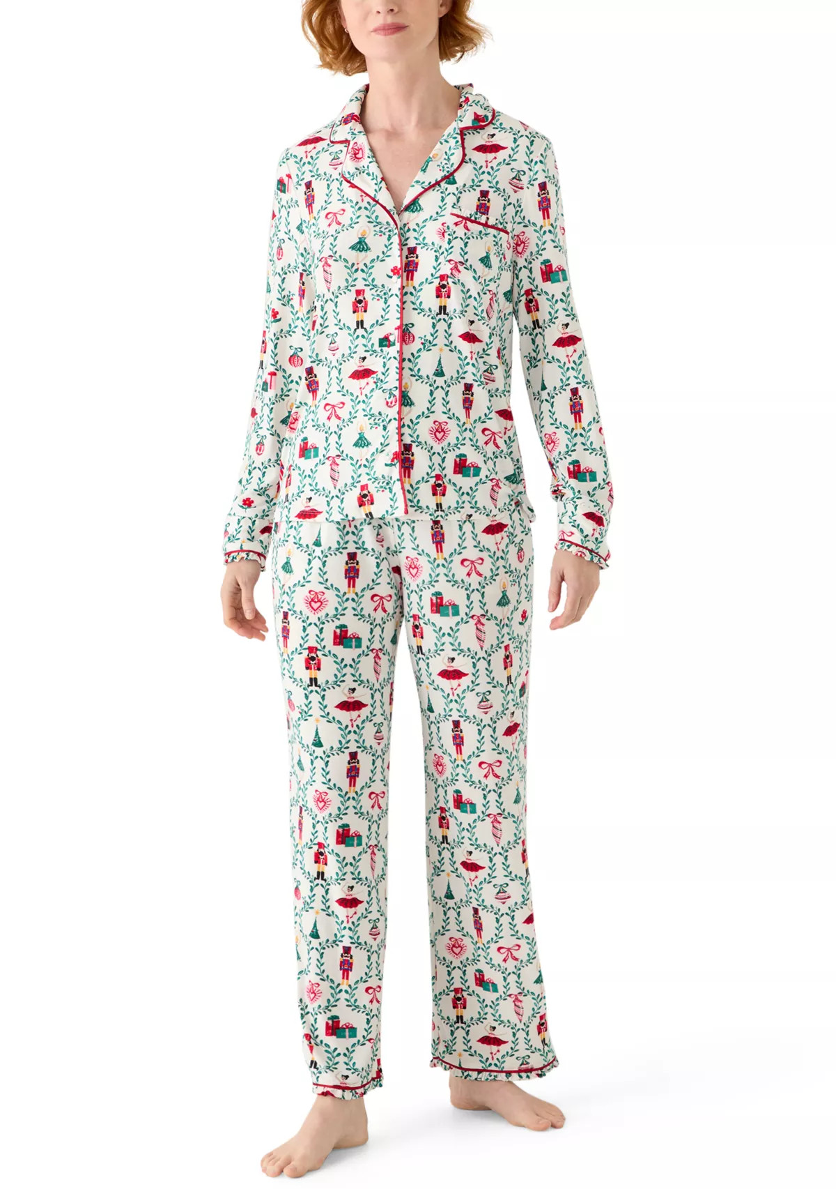 Women's Ruffle Notch Pajama Set | Belk