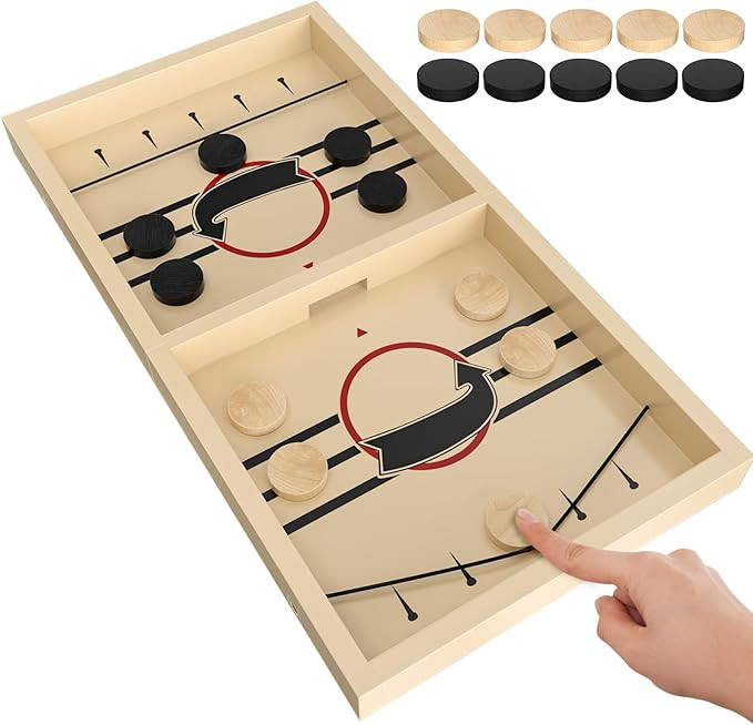 Large Fast Sling Puck Game - Fast Paced Sling Hockey Board Games & Super Foosball Winner Rapid Sl... | Amazon (US)