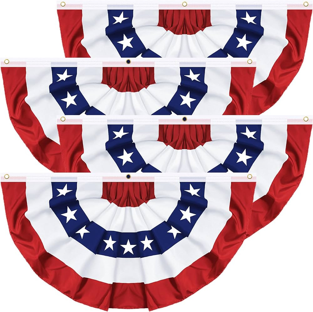4 Pack American Bunting Flag 4th of July Decorations, 1.5 X 3 Feet USA Pleated Fan Flag Memorial ... | Amazon (US)
