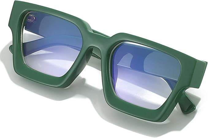 AIEYEZO Square Thick Frame Glasses for Women Men Fashion Blue Light Glasses Trendy Chic Computer ... | Amazon (US)