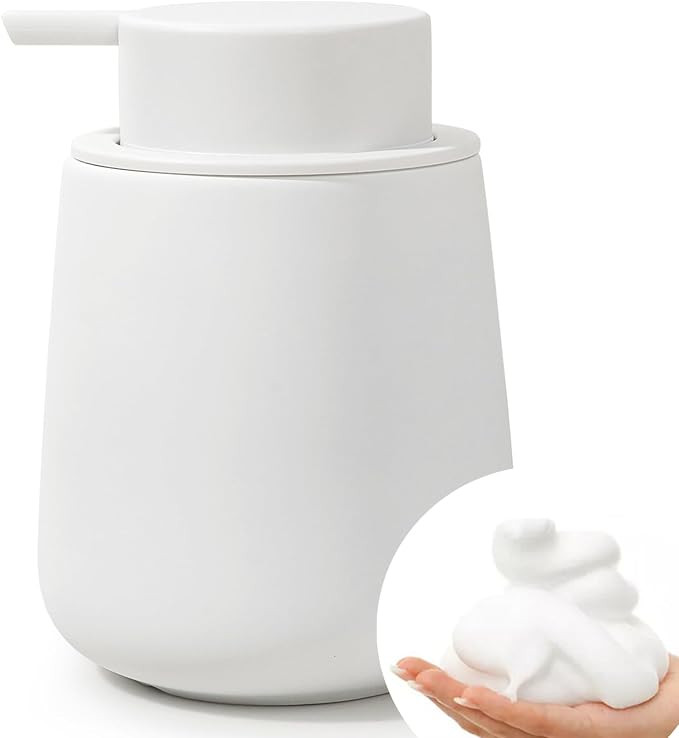 Bosilunlife Ceramic Foaming Soap Dispenser - 12Oz Bathroom Countertop Kitchen Dish Soap Pump Disp... | Amazon (US)