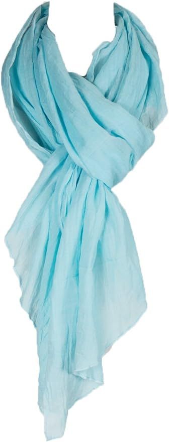 Cotton Solid Color wrinkle Linen Scarf, fashion scarf, multi color, beach scarf | Amazon (US)