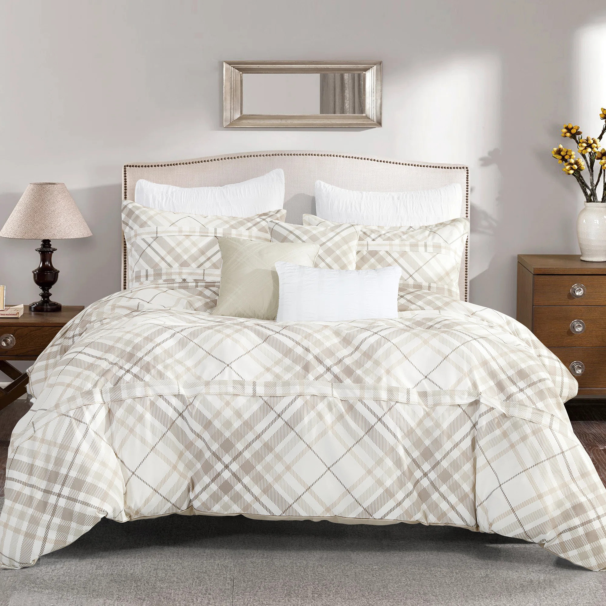Fabia Channel Checkered Comforter Set | Wayfair North America