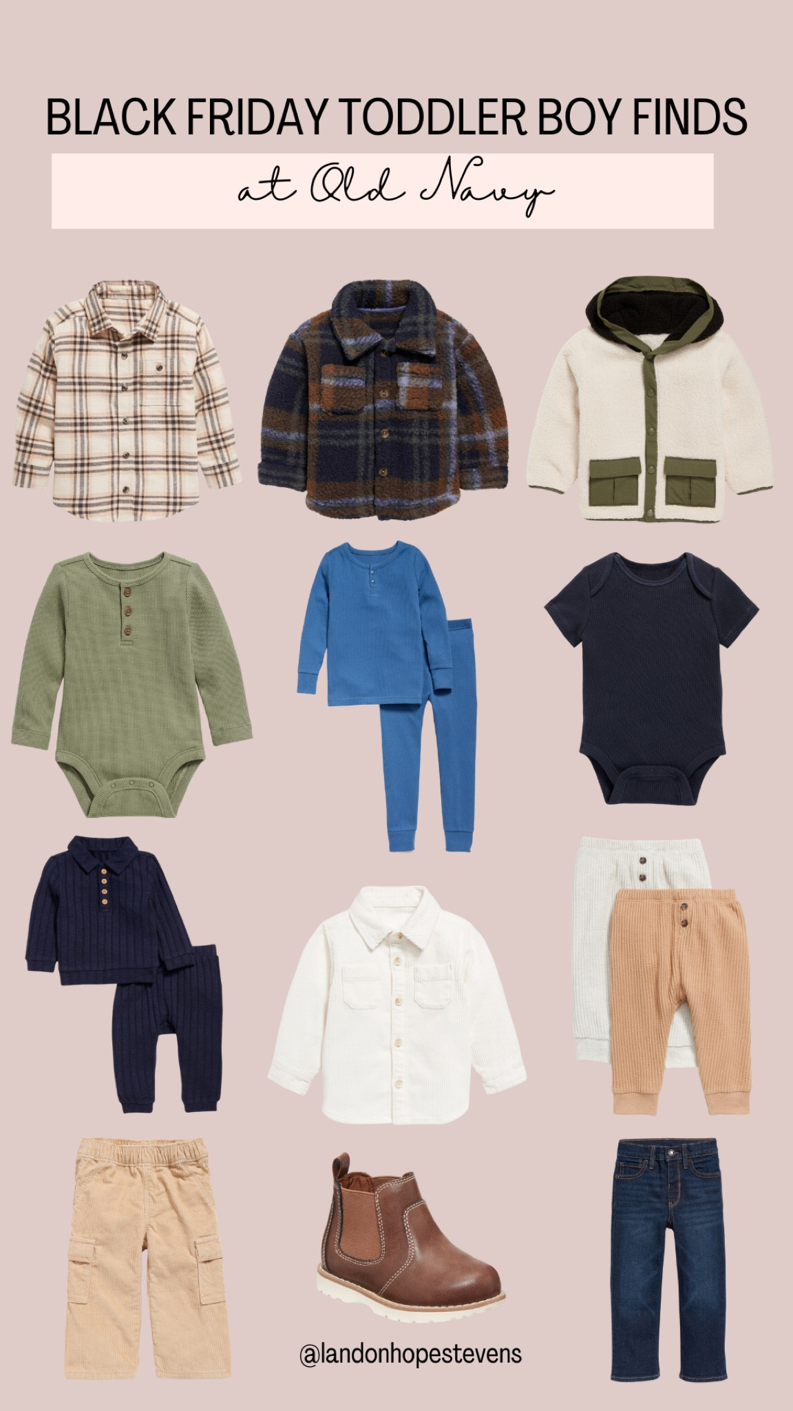 👶 Cutest Black Friday deals for toddlers! Old Navy has the BEST finds for your little guy—think cozy layers, stylish flannels, and comfy sets for playtime. 💙

✨ Top Picks:
1️⃣ Soft flannel shirts for winter days
2️⃣ Henley bodysuits for easy layering
3️⃣ Mini boots to complete any outfit

📌 Add to your cart before they’re gone—sizes sell out quickly! 💬 Which look is your favorite? Comment below! 👇 #OldNavyStyle #ToddlerFashion #BlackFridaySavings #KidsWardrobe

#LTKCyberWeek #LTKSaleAlert #LTKKids