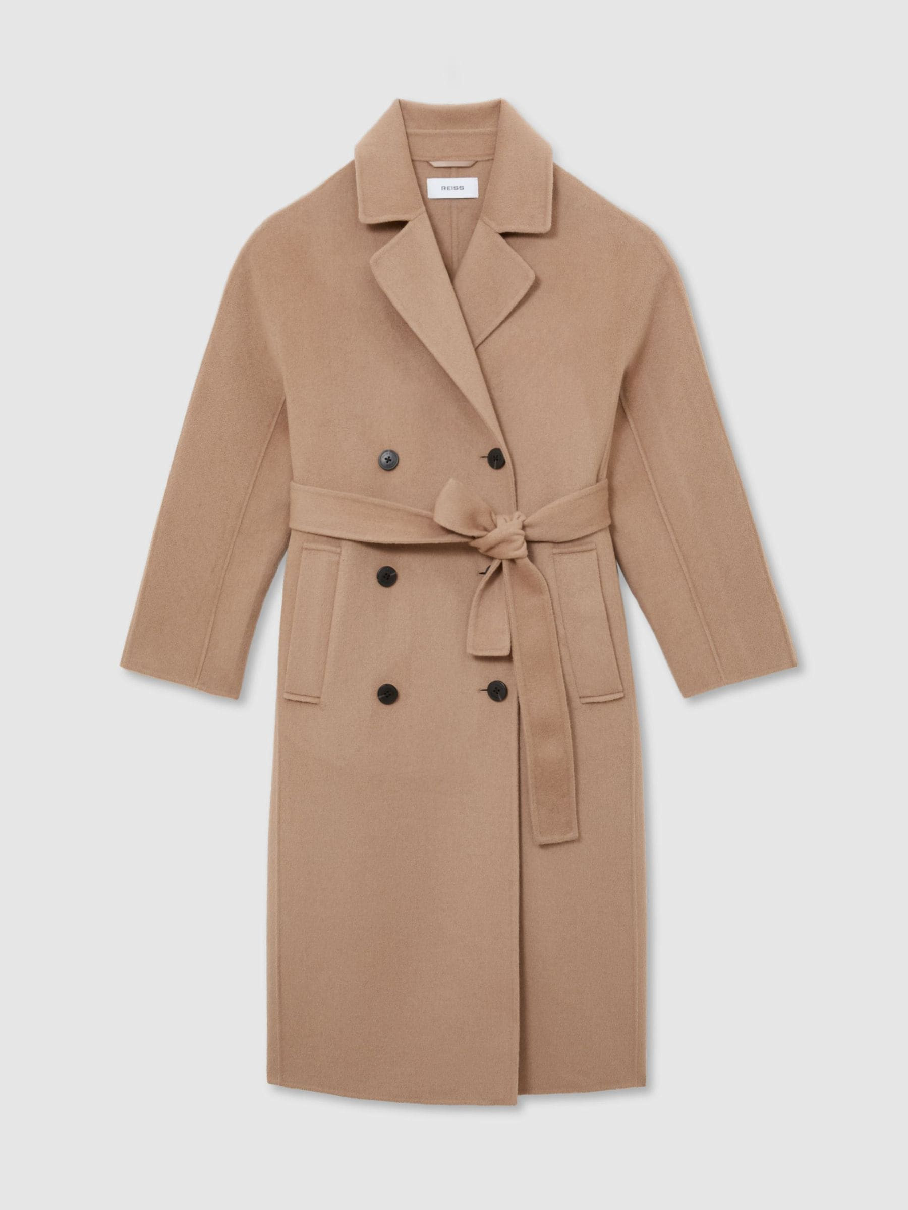 Reiss Reiss Camel Marina Wool-Blend Blindseam Double-Breasted Coat | Next US