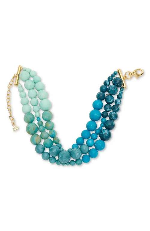 Lele Sadoughi Riviera Diana Triple Row Necklace in Seafoam Spray at Nordstrom | Nordstrom