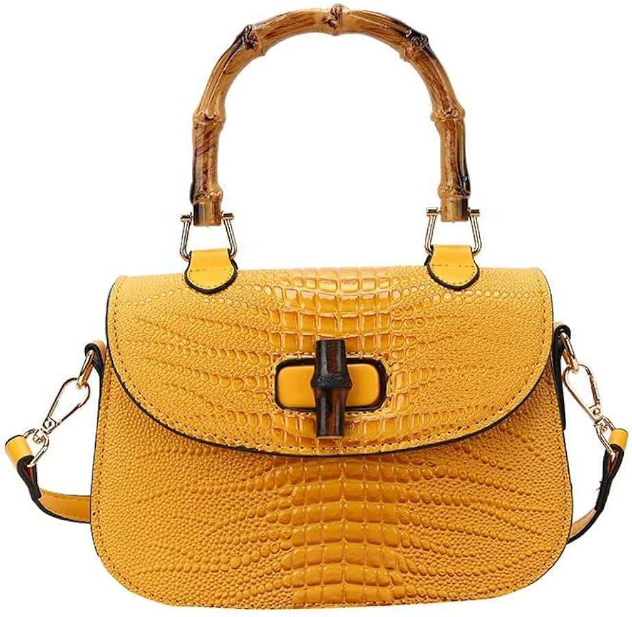 Women Handbag artificial leather Bamboo Top handle Crossbody bag Elegant Purse Evening bag Gift f... | Amazon (US)