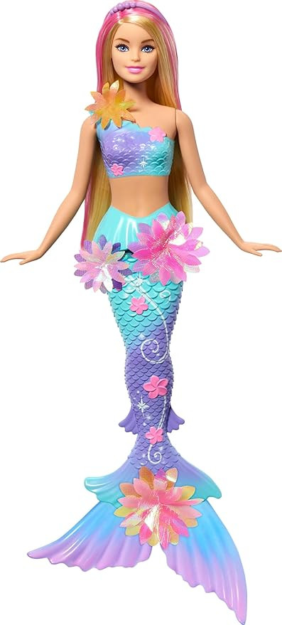 Barbie Mermaid Toy Dolls with Surprise Magic Blooming Flowers Feature, Ombre Tails, Pearl Headban... | Amazon (US)