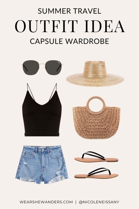 Summer travel capsule wardrobe outfit

// summer travel capsule outfit, vacation outfit, resort wear, travel outfit, summer outfit, beach outfit, pool outfit, resort outfit, casual outfit, cami top, denim shorts, high waisted denim shorts, mom shorts, Abercrombie shorts, straw hat, straw boater hat, beach hat, woven tote bag, beach bag, flip flops, round sunglasses, Quay, Revolve, Abercrombie, Amazon fashion, Wear She Wanders, wearshewanders.com, Nicole Neissany (4.11)

#LTKitbag #LTKshoecrush #LTKfindsunder100 #LTKstyletip #LTKsalealert #LTKfindsunder50 #LTKtravel #LTKSeasonal