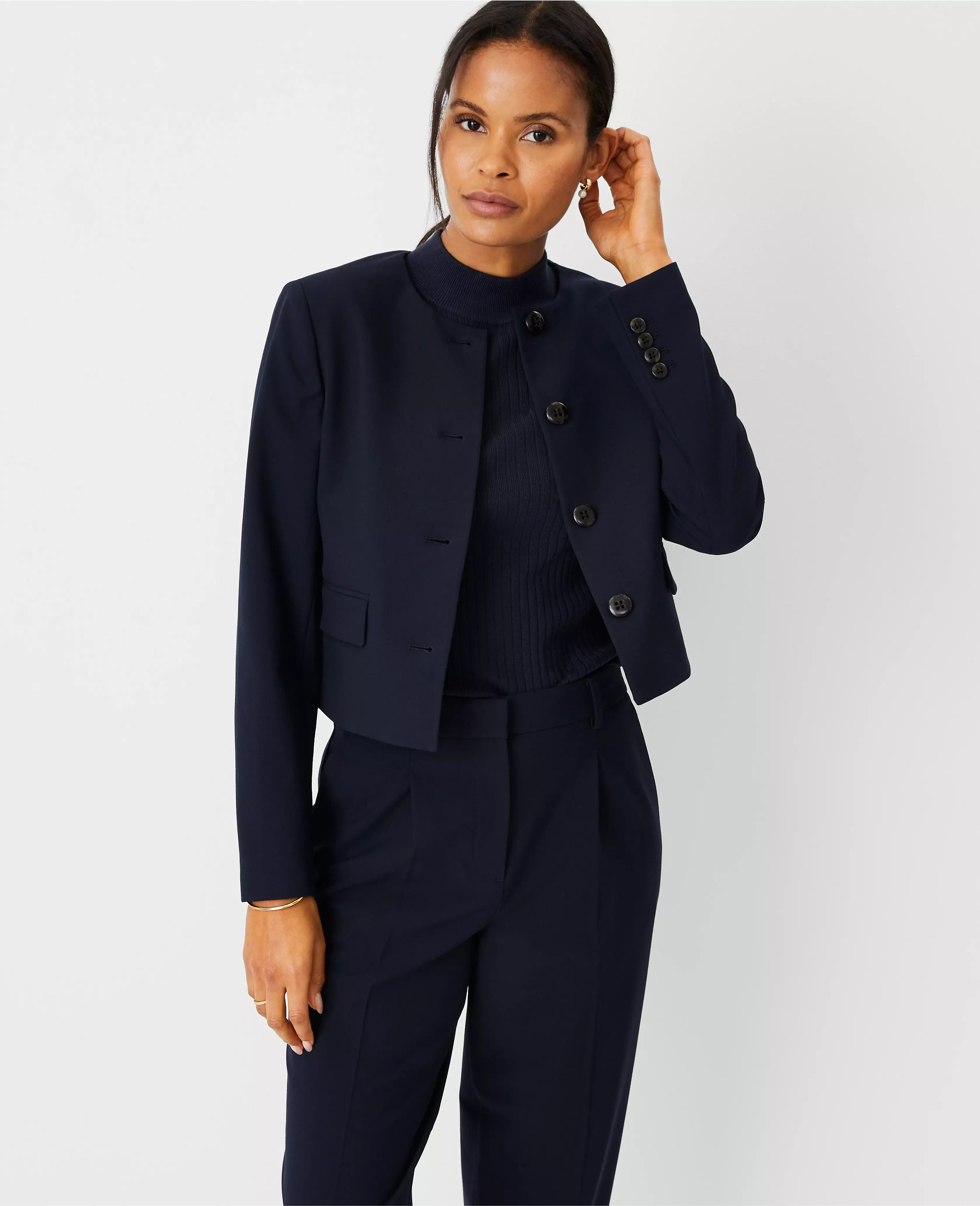 The Crew Neck Jacket in Seasonless Stretch | Ann Taylor
