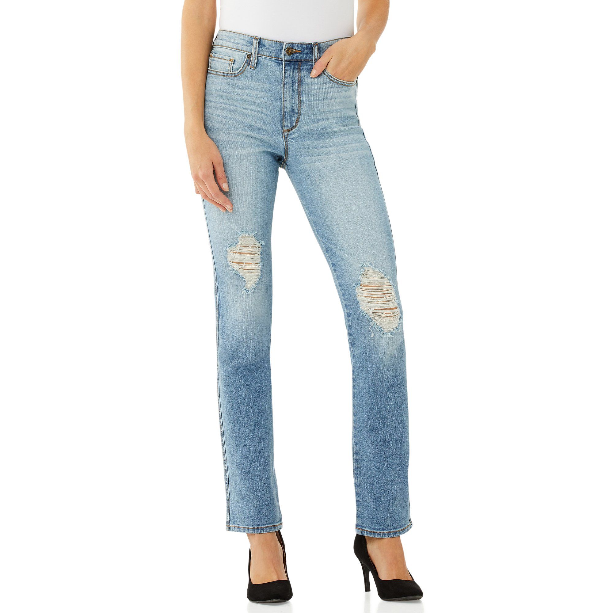 Scoop Women’s Stovepipe Light Wash Jeans | Walmart (US)