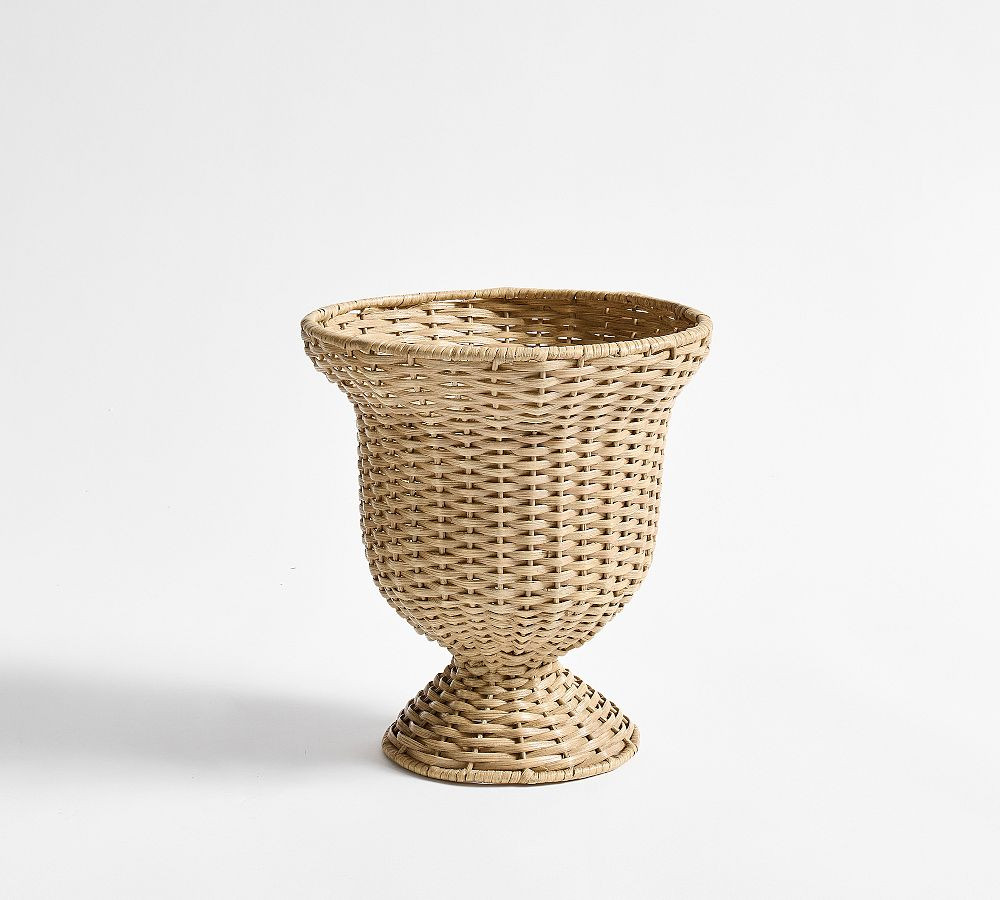 Huntington Rattan Pedestal Vase | Pottery Barn (US)