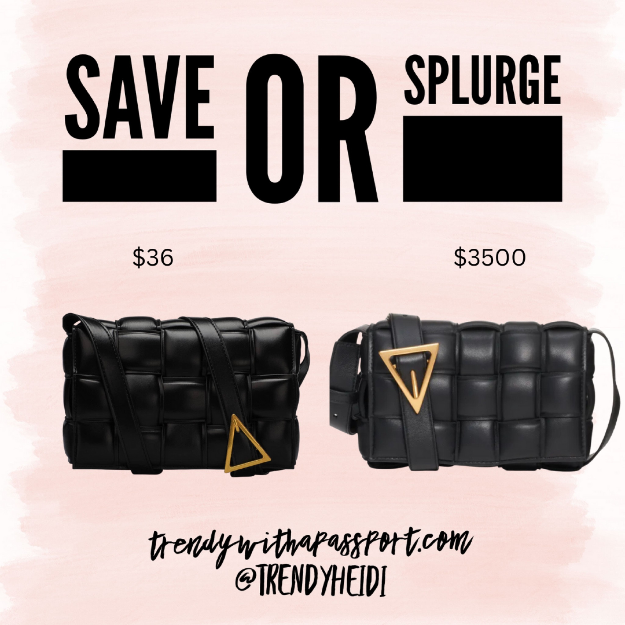 Save splurge, save or splurge, #trendyheidi #bottega #bottegaveneta #food #chanel #gucci #coach #dior #fashion #bottegavenetabag #madeinitaly #prada #balenciaga #bottegawallet #bottegabag #louisvuitton #valentino #hermes #italy #picoftheday #veneta #bottegathailand #artigianato #fendi #givenchy #roma #love #foodporn #bag #handmade #milano

#LTKunder100 #LTKunder50 #LTKsalealert