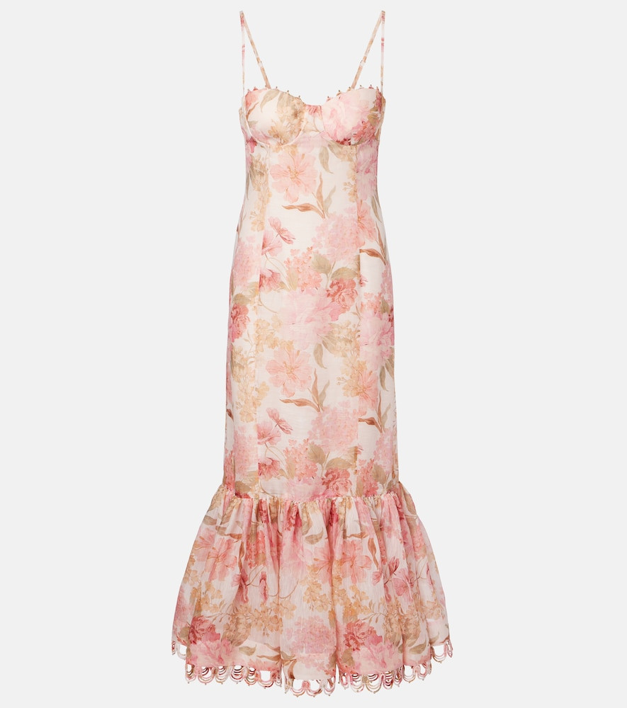 Zimmermann Como floral linen and silk midi dress | Mytheresa (US/CA)
