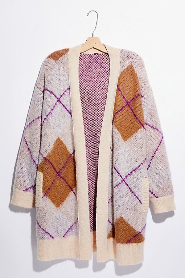 Argyle Avenue Cardi by Free People, Mocha Latte Combo, S | Free People (Global - UK&FR Excluded)