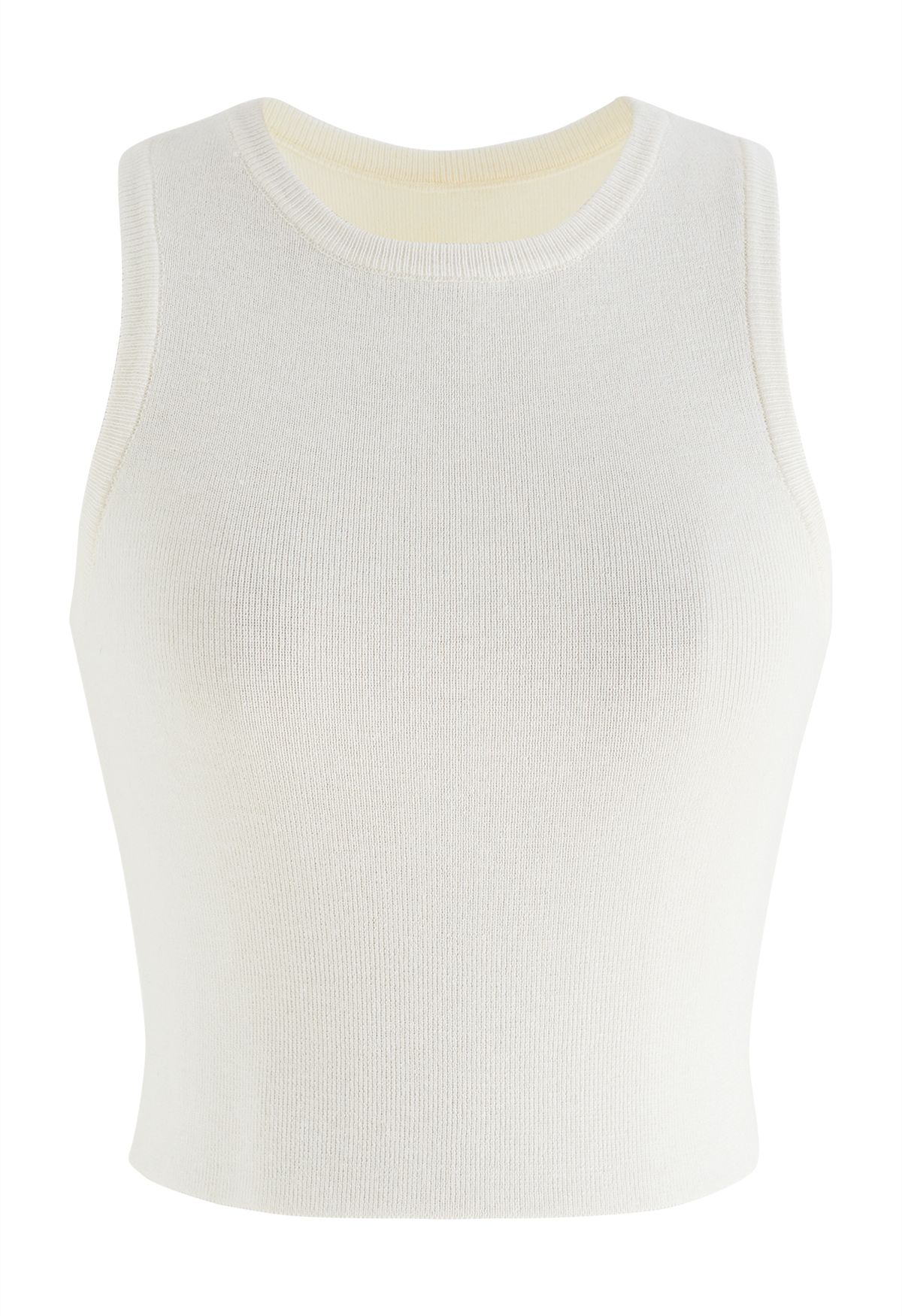 Lithesome Comfort Knit Tank Top in Ivory | Chicwish
