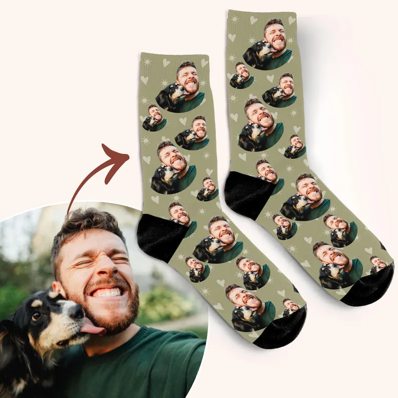 Custom Socks From Photo, Pet Parent Gift, Dog Dad Gift, Father's Day Gift, Dog With Owner Photo o... | Etsy (Global)
