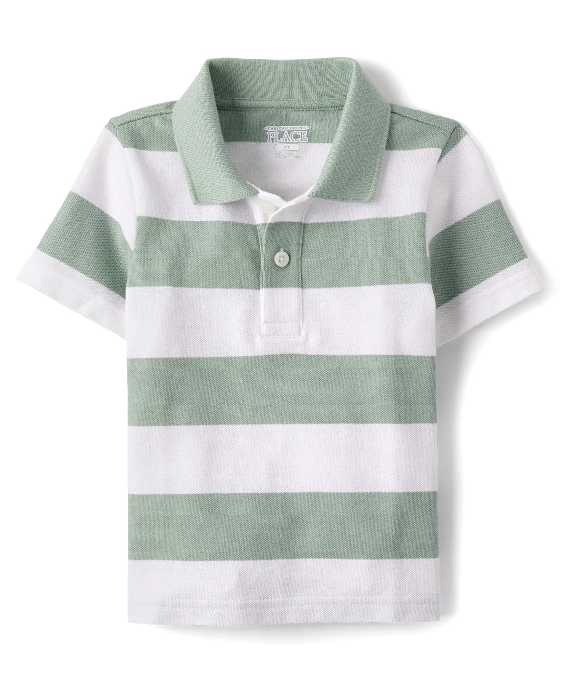Baby And Toddler Boys Striped Soft Pique Polo - green | The Children's Place