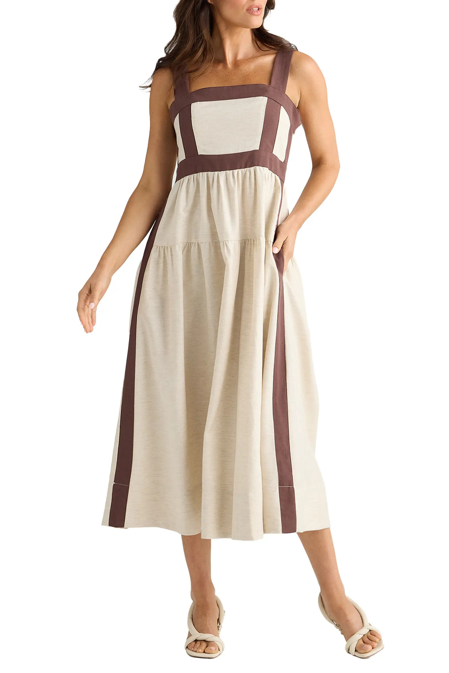 Jolie Contrast Trim Midi Dress (Women) | Nordstrom | Nordstrom