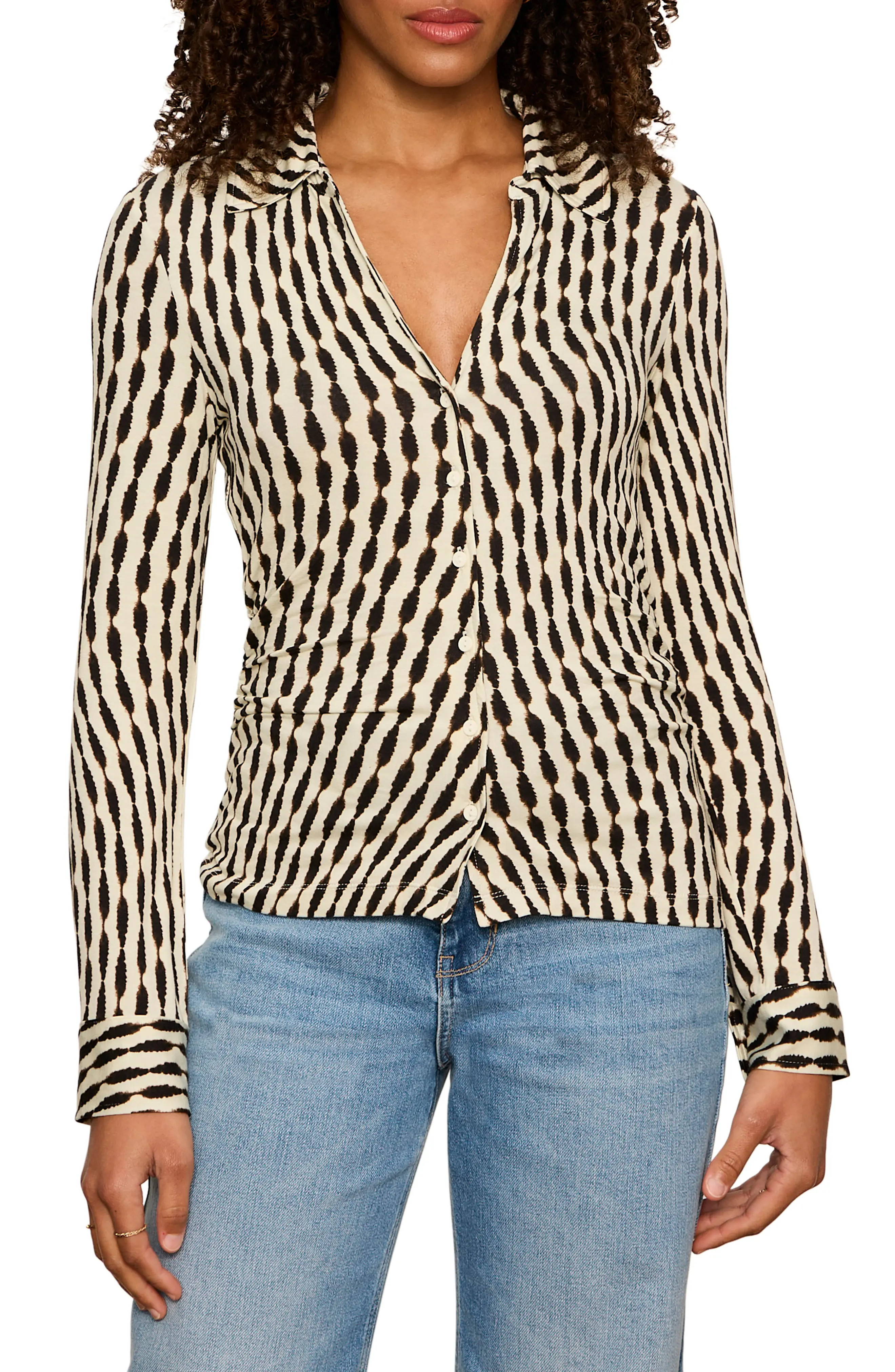 Sanctuary JUNO BUTTON FRONT in Inkblot White at Nordstrom, Size Medium | Nordstrom