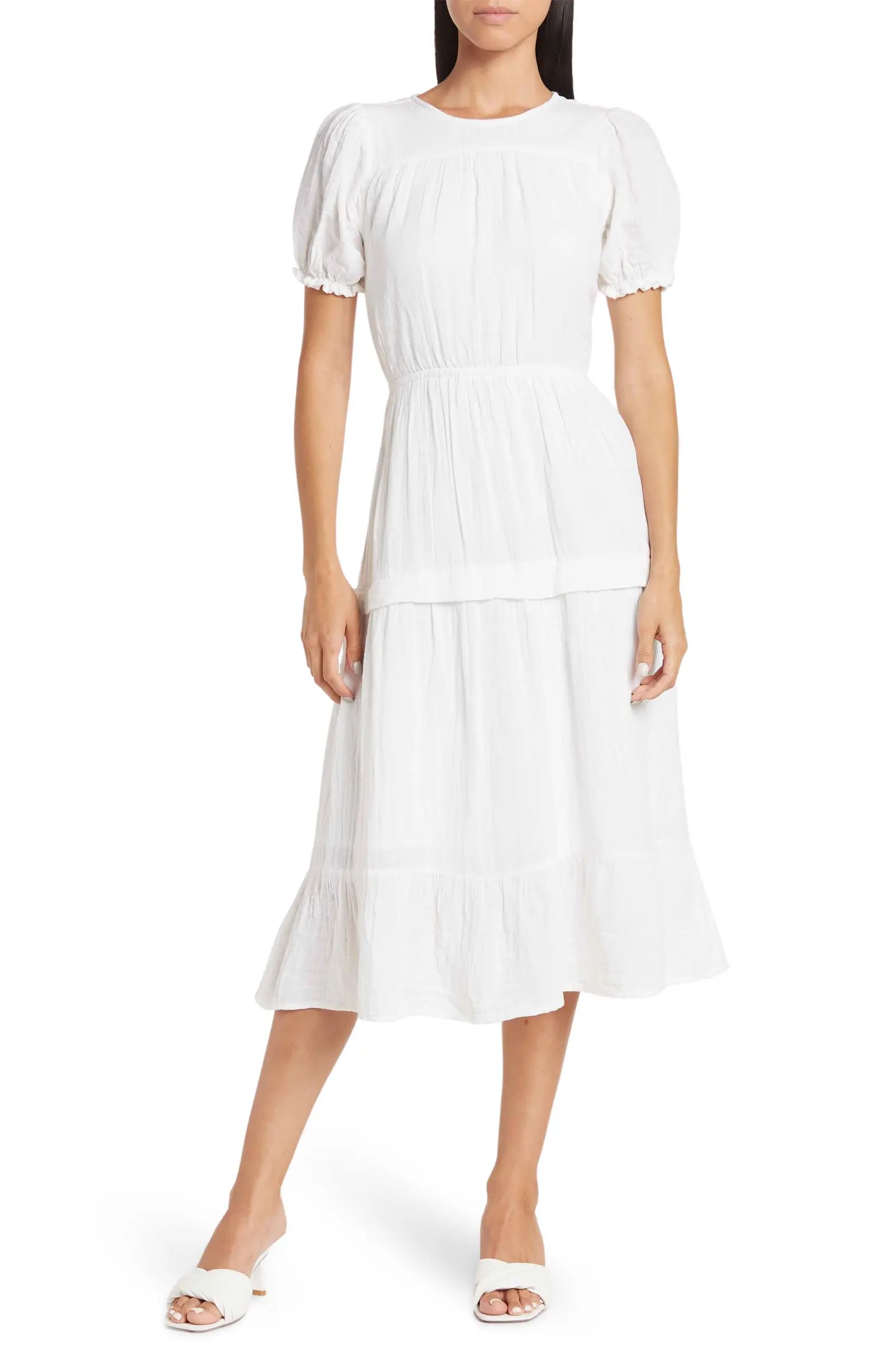 Maisie Tiered Puff Sleeve Midi Dress | Nordstromrack | Nordstrom Rack