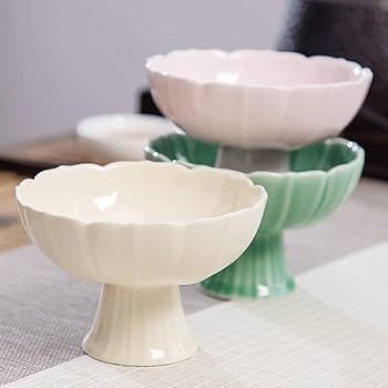 Dish Plate Ceramic Tea Tray High Foot Dessert Tray Hotel Tableware Household Fruit Tray Vegetable Tray Dinner Tray(D) | Amazon (US)