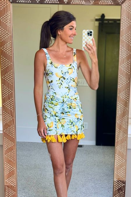 This matching swimsuit and cover-up are so cute! I love how summery the lemon print is! Grab them now at 15% off using code MAGGIE15. #resortwear #summerfashion #swimswearfinds #vacationlook

#LTKSwim #LTKSeasonal #LTKSaleAlert