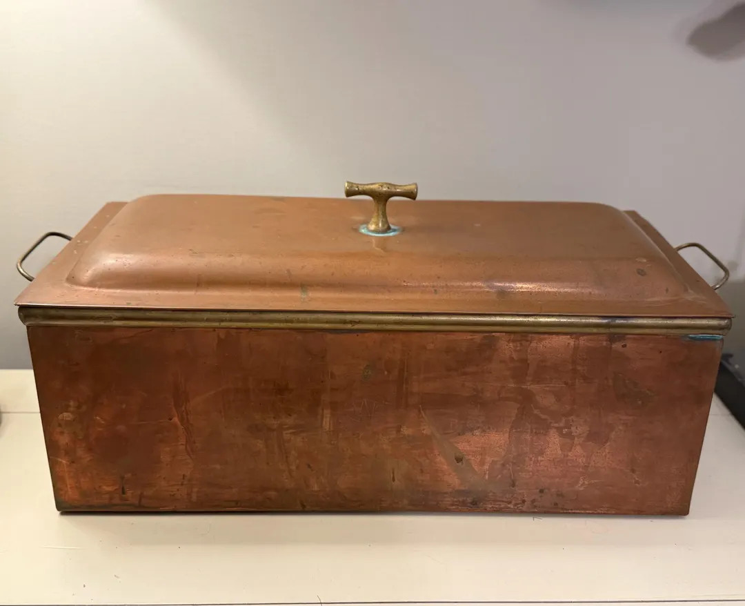 Beautiful Large Vintage Copper Box With Handles and Lid Decorative Box Copper Great Patina Nautic... | Etsy (US)