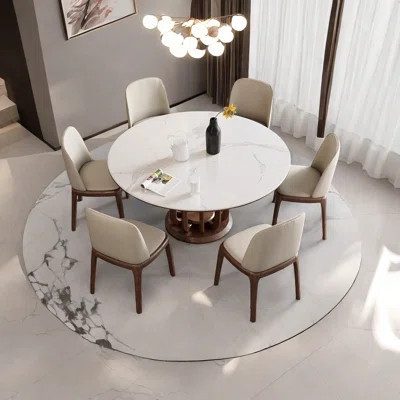 Round Wood & Rock Slab Dining Table | Wayfair North America