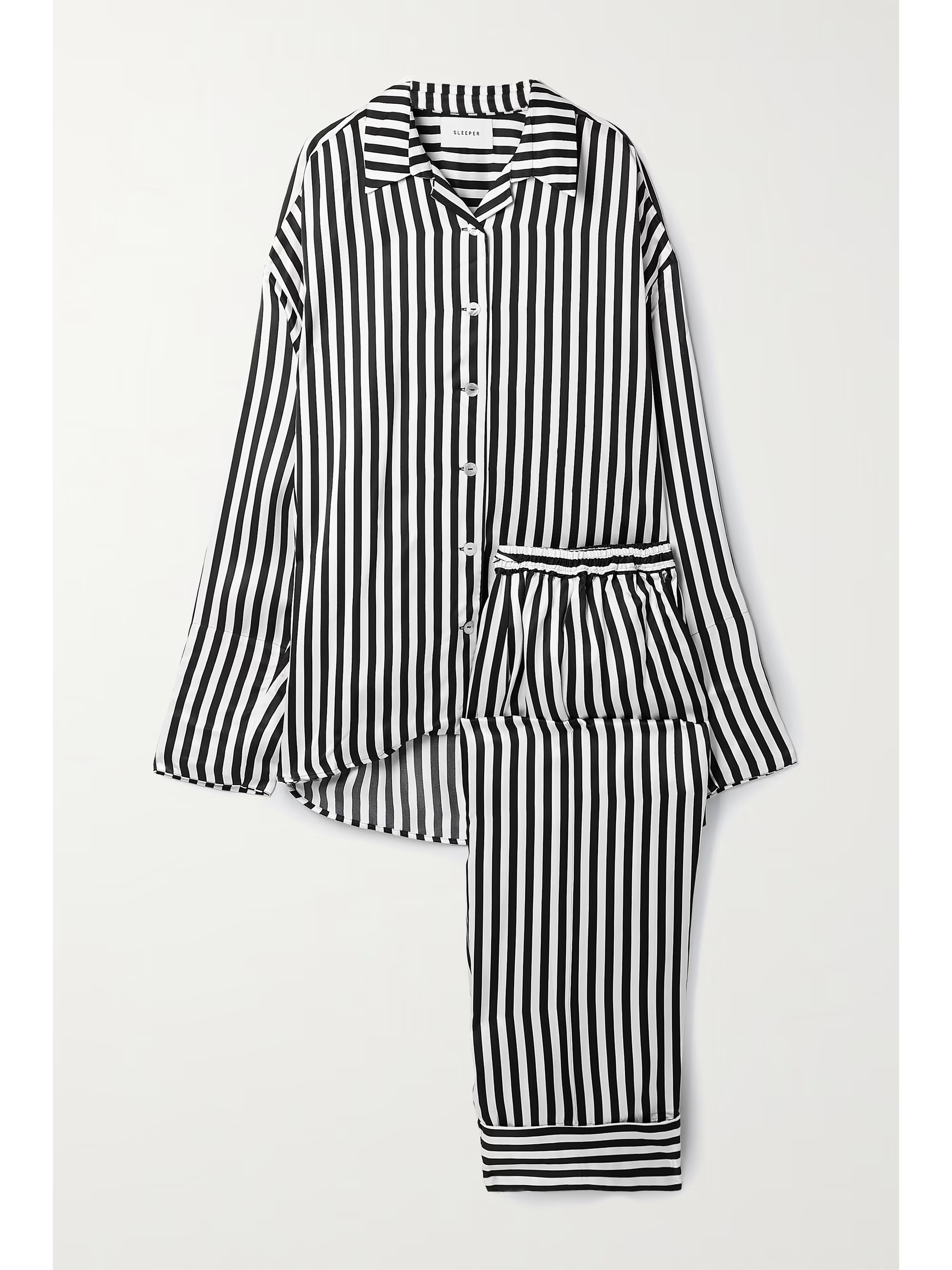 Black + NET SUSTAIN striped satin pajama set | SLEEPER | NET-A-PORTER | NET-A-PORTER (UK & EU)