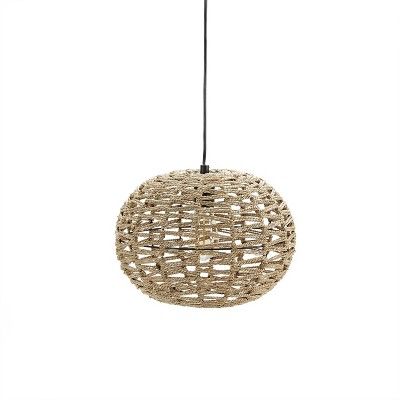 10"Geoffrey Weave Silverwood Pendant Light Brown - Decor Therapy | Target