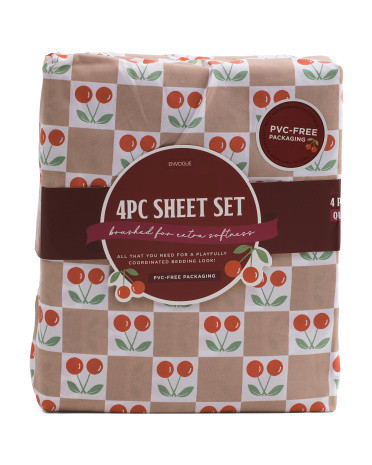 Cherry Checkerboard Sheet Set | Polyester | Marshalls
