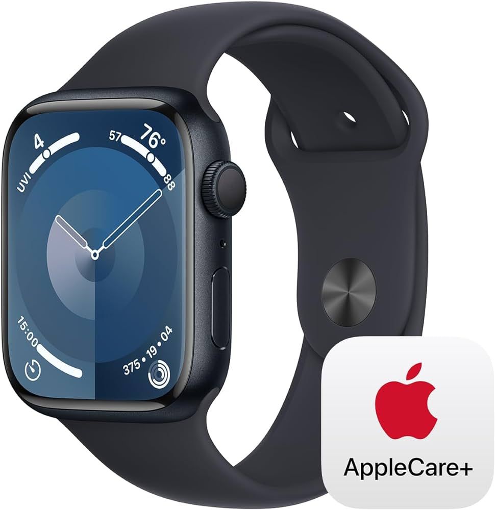 Apple Watch Series 9 GPS 45mm Midnight Aluminum Case with Midnight Sport Band - M/L with AppleCar... | Amazon (US)