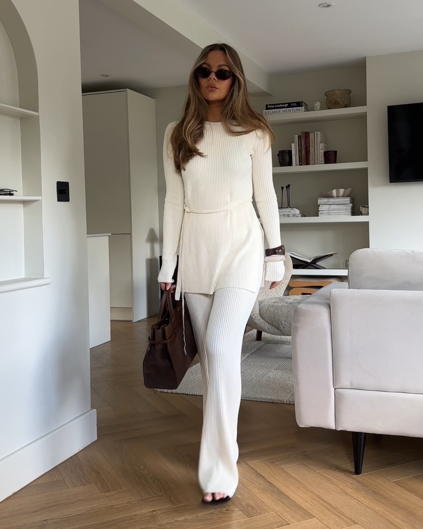 Neutral style, chic style, knitted set, casual comfy chic, cream outfit, brown suede bag, 4th and reckless. 

#LTKautumn #LTKstyletip #LTKeurope