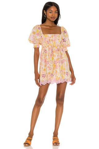 For Love & Lemons Claire Mini Dress in Pink from Revolve.com | Revolve Clothing (Global)