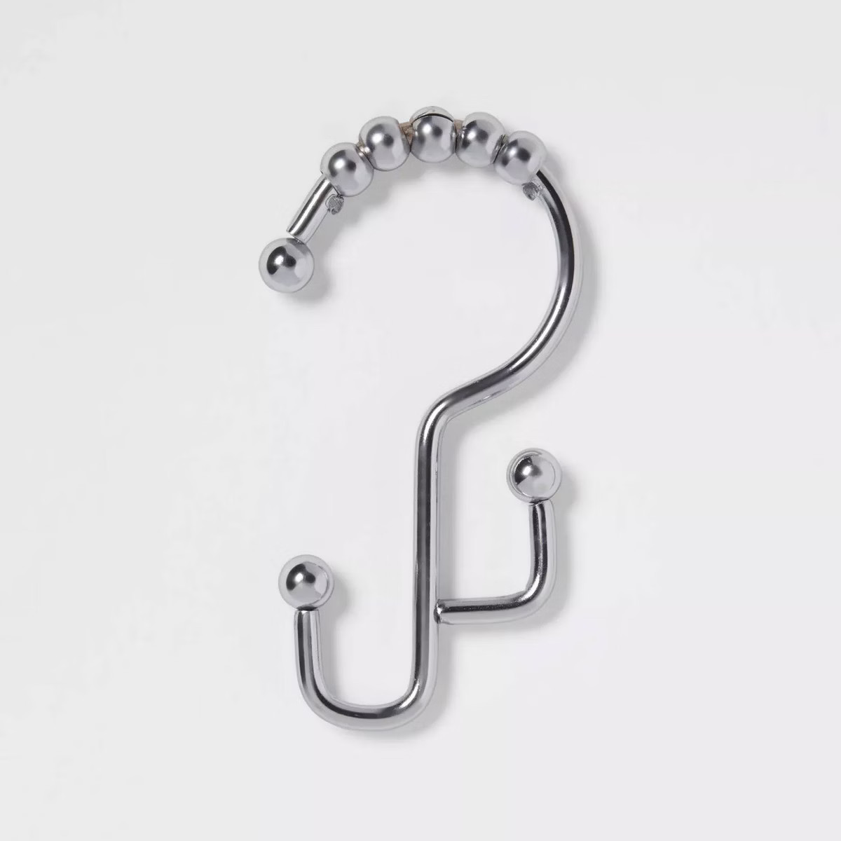 Double Glide Hooks Chrome - Threshold™: 12-Pack Steel Shower Curtain Liner Rings, Silver | Target