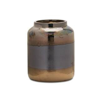 8.5 in. Brown Terra Cotta Round Decorative Vase | The Home Depot