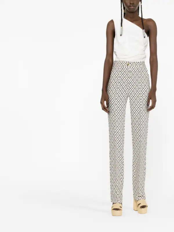 monogram-print high-waisted trousers | Farfetch Global