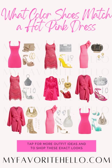 Hot pink dress outfit, date night outfits with a hot pink dress

#LTKparties #LTKshoecrush #LTKfindsunder100