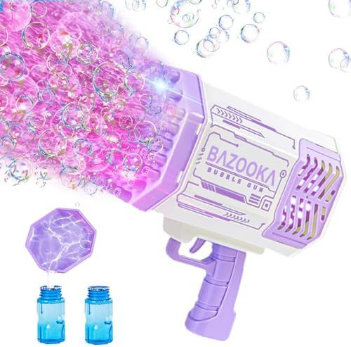 Bubble Gun, Bazooka Bubble Machine Gun, Bubble Blaster Gun with Bubble Solution, 69 Holes Bubble ... | Amazon (US)