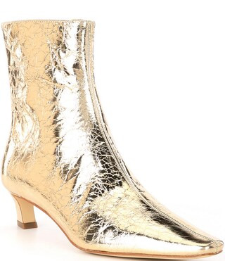 Cosmo Kitten Crinkle Metallic Leather Booties | Dillard's